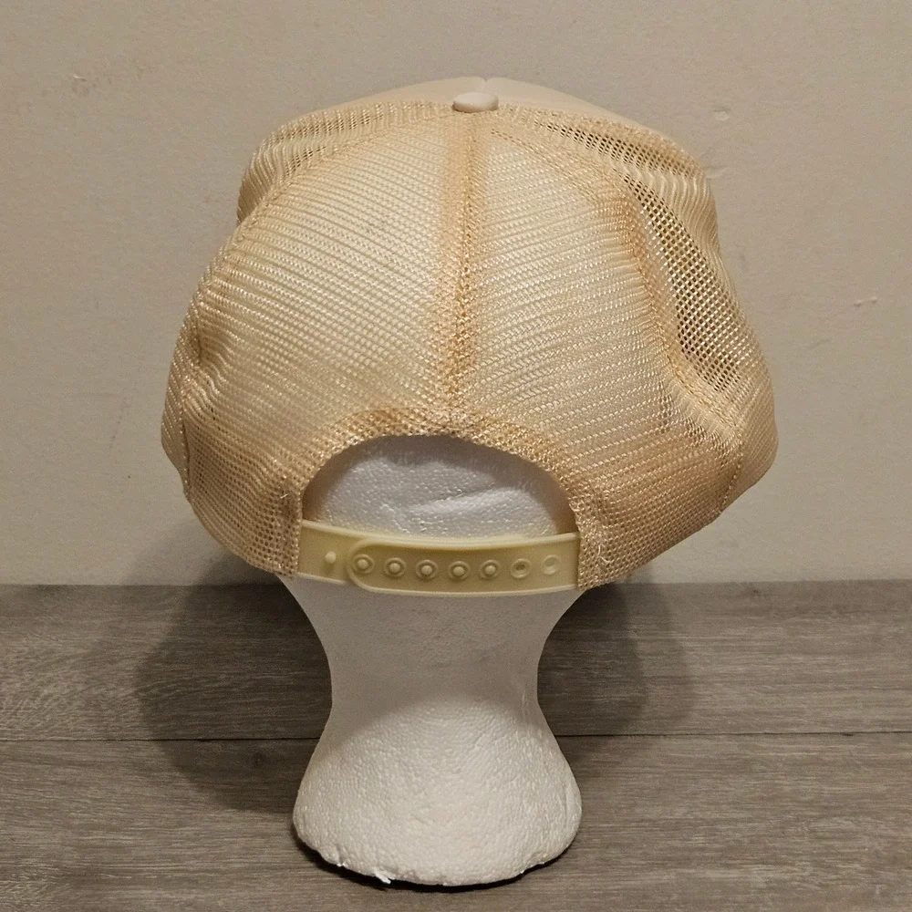 Vintage Autographix 57 Ford Fairlane Trucker Hat Mesh Snapback Cream Retro Car
